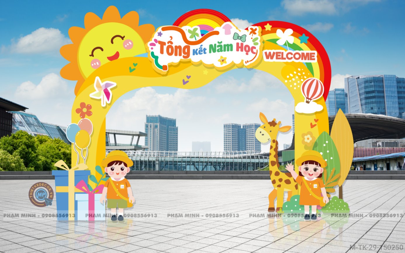 File thiết kế Tổng kết năm học và Chào mừng Quốc tế thiếu nhi 1/6 dễ thương đáng yêu.